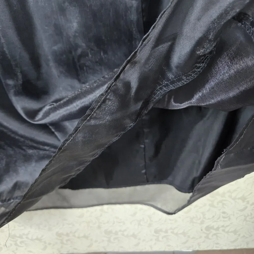 VTG Apostrophe Chiffon Satin Maxi Skirt 12 Black Union Made Label Party Formal